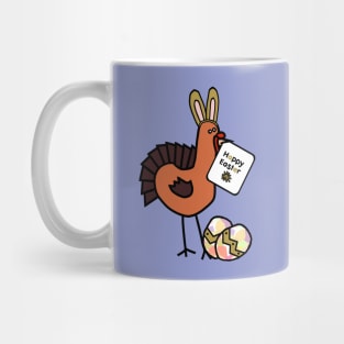 Happy Easter Bunny Ears on Thanksgiving Turkey Mug